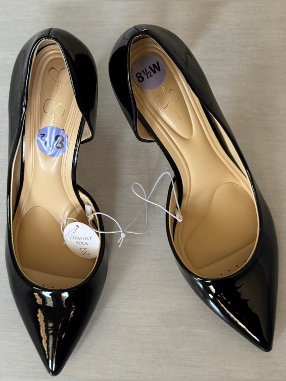 Jessica Simpson Black Patent Pointed-Toe Pumps